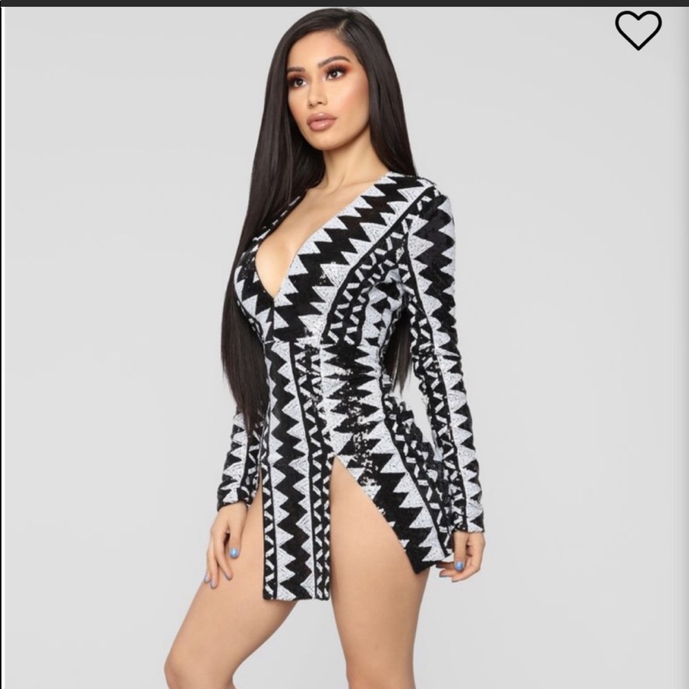 Double slit mini dress